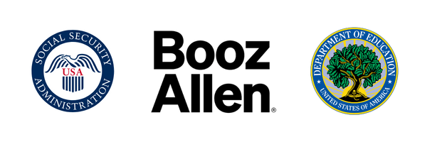 Logos for SSA, Booz Allen, DOE